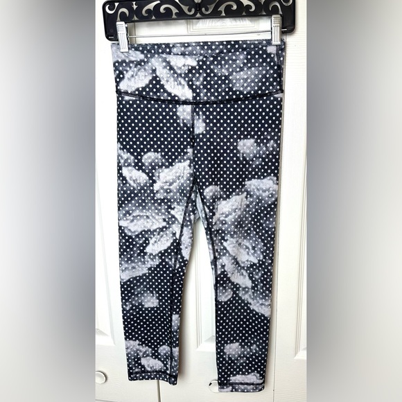 LULULEMON Wunder Under Crop Leggings Pants Dottie Dream Rose Polka Dot Tights - Picture 2 of 11